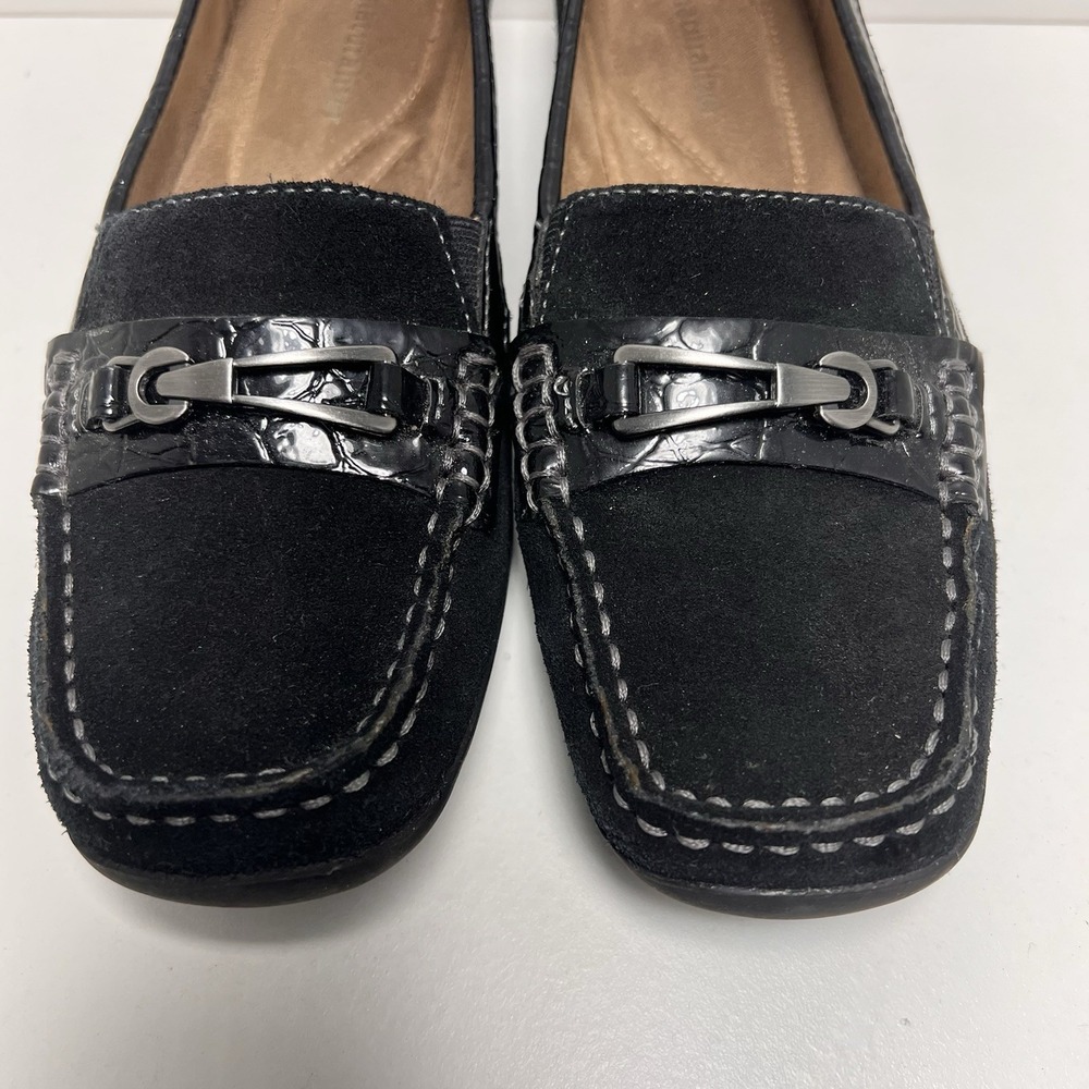 3/$25 SALE! Naturalizer Women's Suede Loafers‎ Slip On Size 7.5 Black